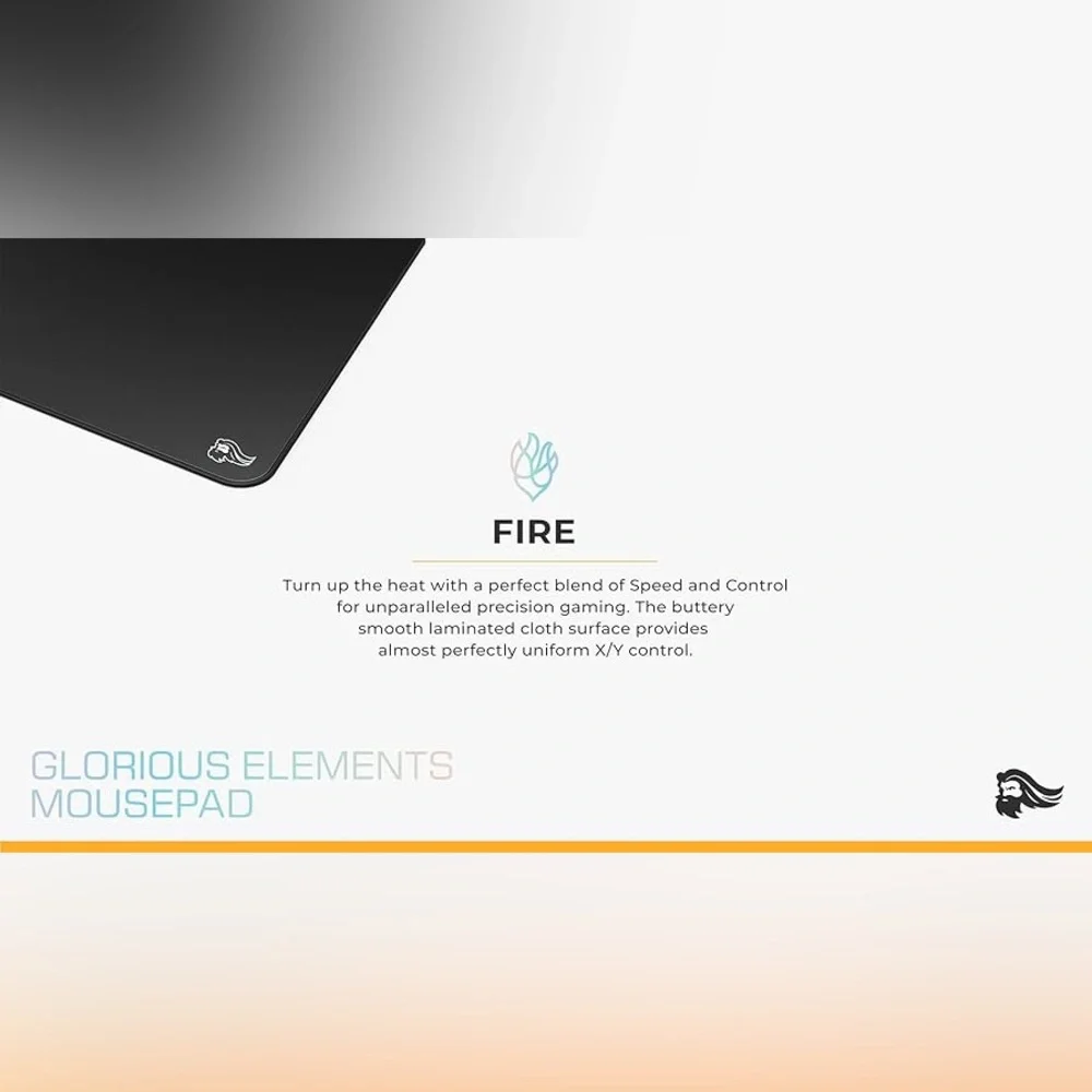 Glorious Elements Fire Mousepad XL 17” x 15” Extra Large Gaming Mouse Pad